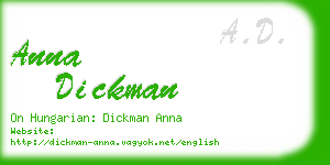 anna dickman business card
